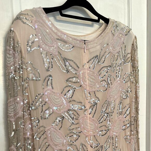 Vintage Bonwit Teller pink, sparkling designer evening gown XL - Picture 4 of 9